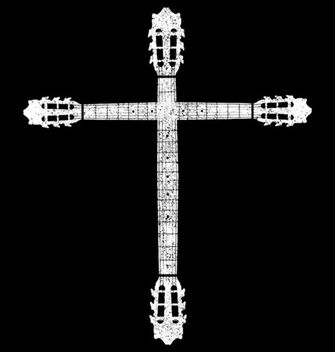 Obrázek produktu Dámské tričko Křesťanský Kříž z Kytar