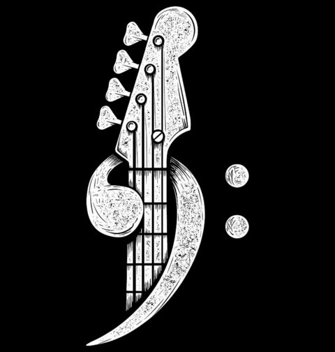 Obrázek produktu Pánské tričko Baskytara s Basovým Klíčem