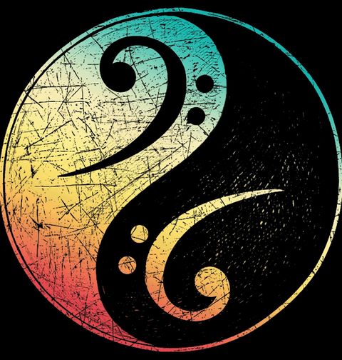 Obrázek produktu Dětské tričko Retro Jin a Jang Basový Klíč