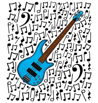 Obrázek 2 produktu Pánské tričko Modrá Baskytara v Rytmu Not