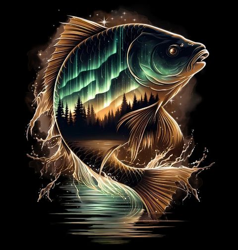 Obrázek produktu Dámské tričko Kapr v Polární Záři