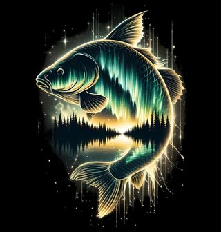 Obrázek 2 produktu Pánské tričko Kapr ve Světle Polární Záře