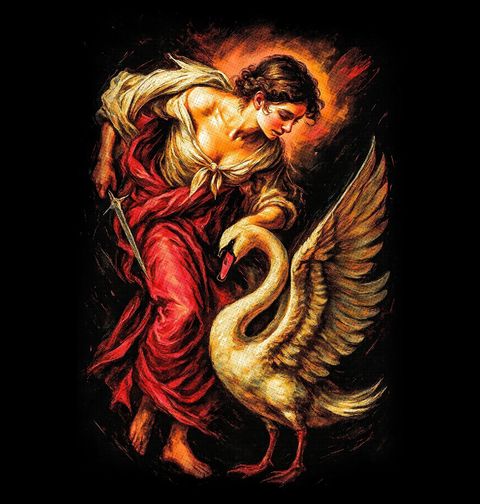 Obrázek produktu Dámské tričko Léda a Labuť