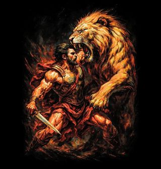 Obrázek 2 produktu Dámské tričko Héraklés bojující s Nemejským lvem