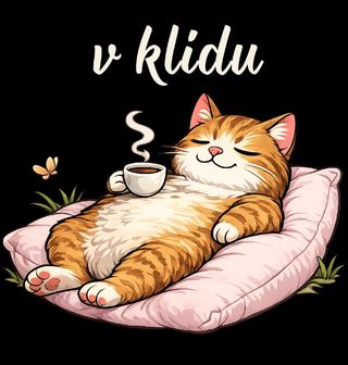 Obrázek 2 produktu Pánské tričko Chillující Kočka s Kávou V klidu