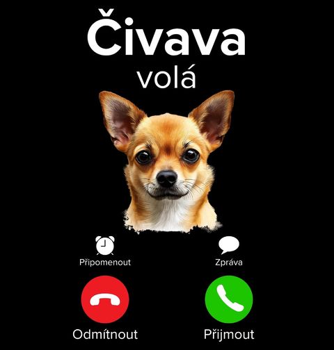 Obrázek produktu Dámské tričko Čivava volá Phone Call