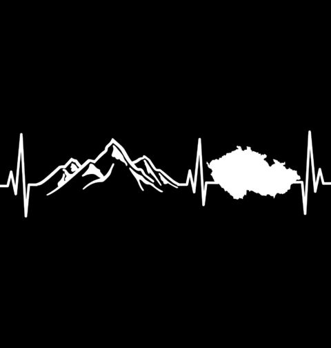 Obrázek produktu Dámské tričko Bílý Kardiogram a České Hory