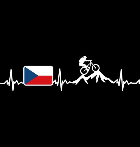 Obrázek produktu Pánské tričko Český Kardiogram a Cyklista na Horách