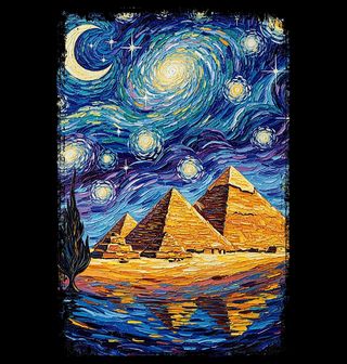 Obrázek 1 produktu Dětské tričko Egyptské Pyramidy ve Hvězdné Noci