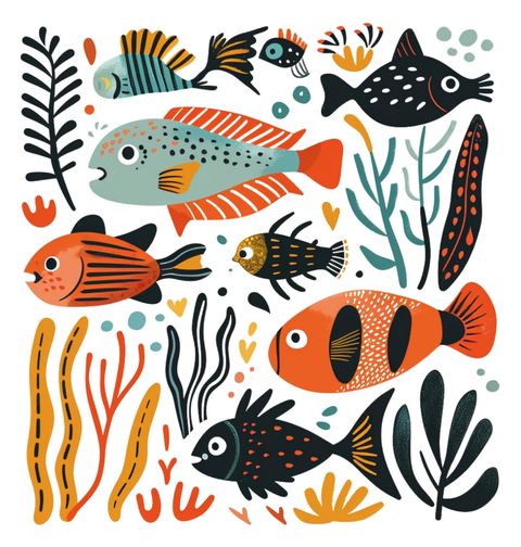 Obrázek produktu Pánské tričko Barevný Podmořský Svět Ryb