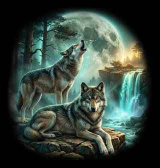 Obrázek 2 produktu Dětské tričko Vlčí Smečka pod Měsícem