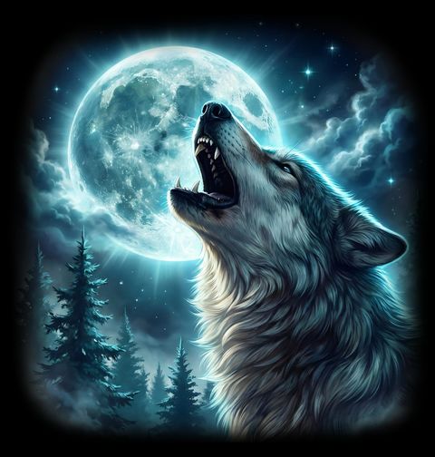 Obrázek produktu Pánská mikina Měsíční Píseň Vlka