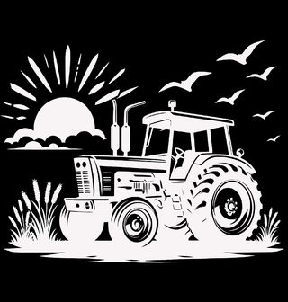 Obrázek 2 produktu Pánské tričko Traktor na Poli při Východu Slunce