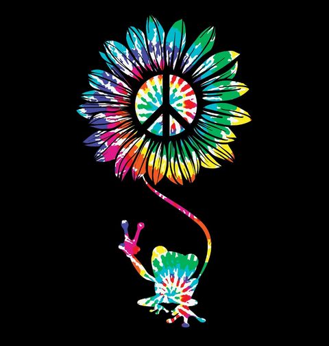 Obrázek produktu Pánská mikina Duhová Hippie Žába Míru