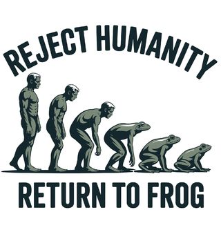 Obrázek 2 produktu Pánské tričko Evoluce Žáby Odmítni lidství, vrať se k žábě