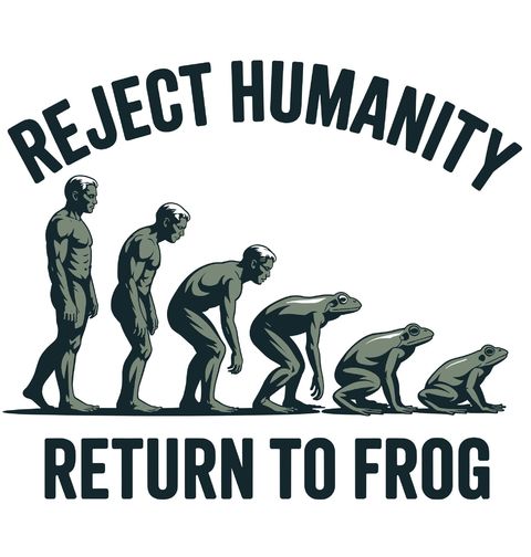 Obrázek produktu Dětské tričko Evoluce Žáby Odmítni lidství, vrať se k žábě