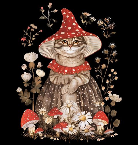 Obrázek produktu Dámské tričko Kočičí Muchomůrka