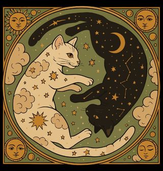 Obrázek 2 produktu Dětské tričko Jin a Jang Černá a Bílá Kočka