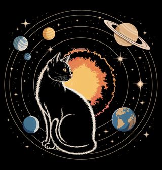 Obrázek 2 produktu Pánská mikina Kočka na Oběžné dráze