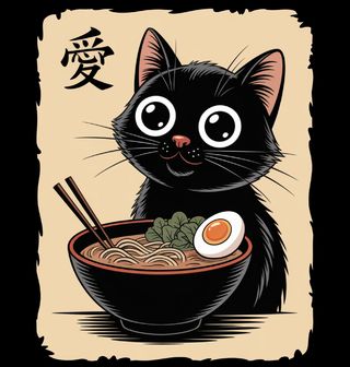 Obrázek 2 produktu Dámské tričko Kawaii Kočka s Ramenem