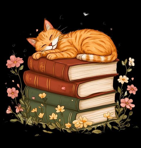 Obrázek produktu Dámské tričko Spící Oranžová Kočka na Knihách