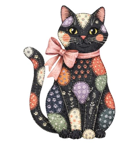 Obrázek produktu Dětské tričko Záplatovaná Kočka s Mašlí