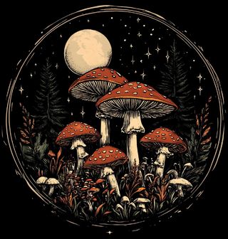 Obrázek 2 produktu Pánské tričko Mochomůrky v Nočním Lese