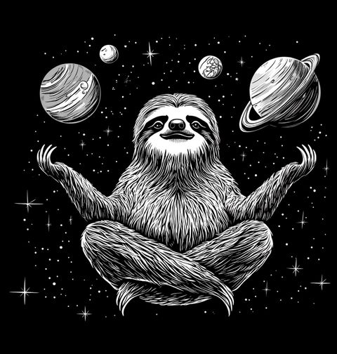 Obrázek produktu Pánské tričko Meditující Lenochod ve Vesmíru