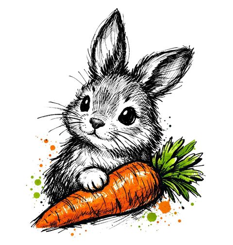 Obrázek produktu Dámské tričko Roztomilý Králíček s Mrkví