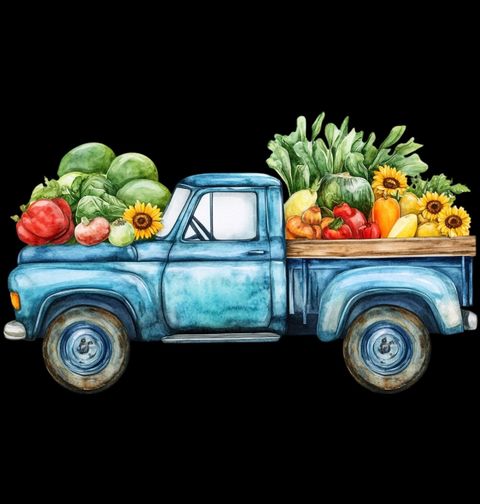 Obrázek produktu Pánské tričko Farmářský Pickup plný Čerstvé Zeleniny