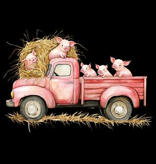 Obrázek 2 produktu Dětské tričko Farmářský Pickup plný Prasátek