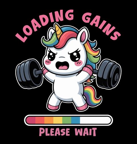 Obrázek produktu Dětské tričko Jednorožec v Posilovně Loading Gains Please Wait