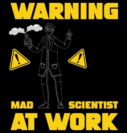 Obrázek produktu Dětské tričko Pozor! Šílený chemik v práci