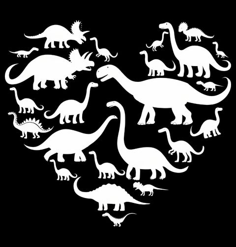 Obrázek produktu Dámské tričko Dino Srdce Láska k Dinosaurům