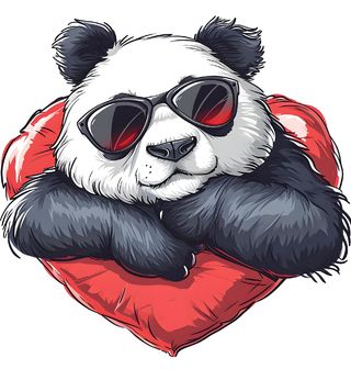 Obrázek 2 produktu Dámské tričko Cool Panda se Srdcem