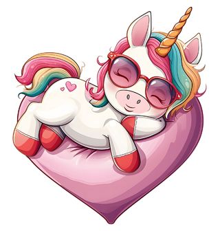 Obrázek 2 produktu Dětské tričko Spící Jednorožec na Srdci