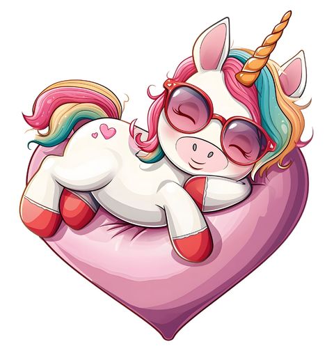 Obrázek produktu Dámské tričko Spící Jednorožec na Srdci