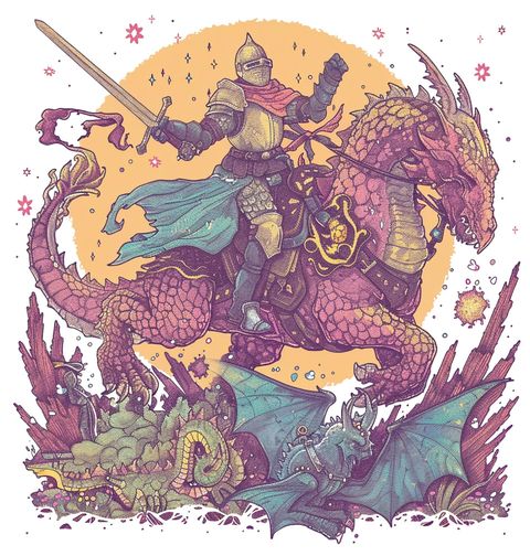 Obrázek produktu Dětské tričko Rytíř na Drakovi