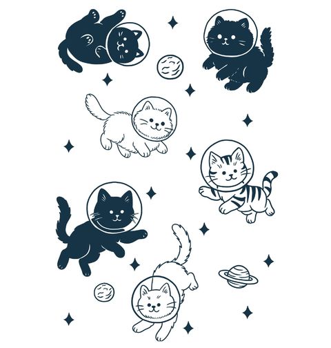 Obrázek produktu Dětské tričko Kočičí Astronauti mezi Hvězdami