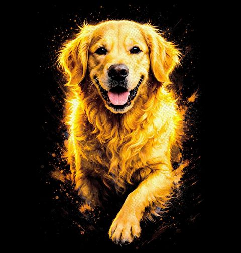 Obrázek produktu Dětské tričko Zářivý Zlatý retrívr