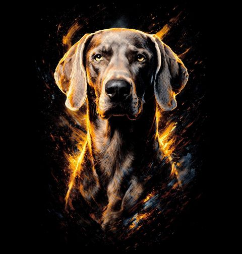 Obrázek produktu Dámské tričko Hnědý Výmarský ohař