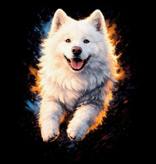 Obrázek 2 produktu Dámské tričko Veselý Samojed na Procházce