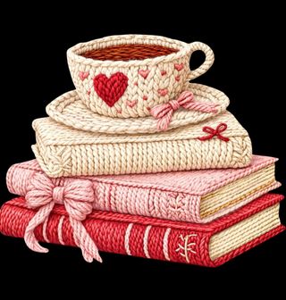 Obrázek 2 produktu Dětské tričko Háčkované Knihy s Šálkem Kávy