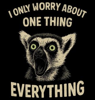 Obrázek 2 produktu Pánská mikina Překvapený Lemur I Only Worry about One Thing