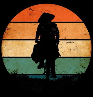 Obrázek 2 produktu Dámské tričko Retro Silueta Asijského Cyklisty