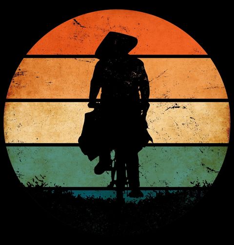 Obrázek produktu Dámské tričko Retro Silueta Asijského Cyklisty