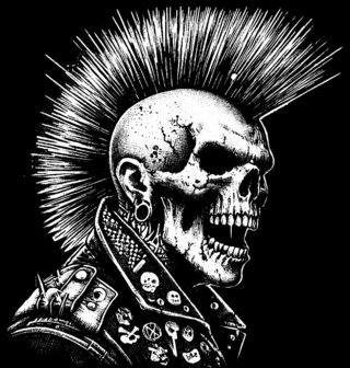 Obrázek 2 produktu Dámské tričko Lebka Pankáče v Rytmu Rebelie