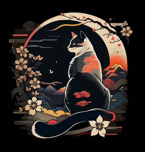 Obrázek produktu Pánské tričko Kočka při Západu Slunce