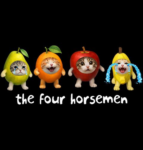 Obrázek produktu Pánské tričko Meme Kočky jako Čtyři Jezdci Apokalypsy