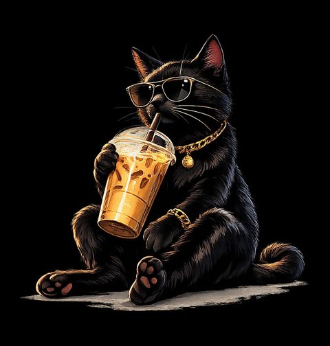 Obrázek produktu Dětské tričko Kočka s Ledovou Kávou